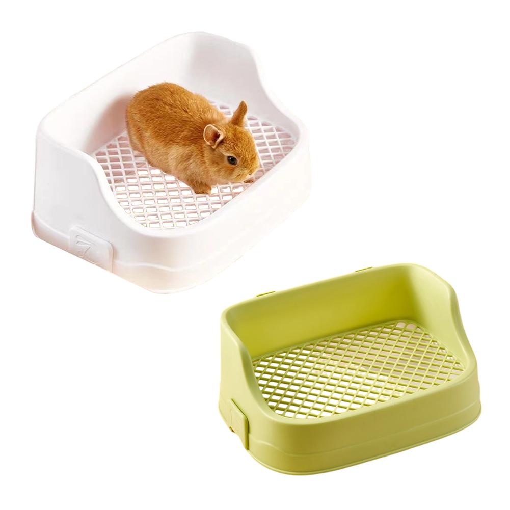 Guinea Pig Litter Pan Plastic Small Animals Round Corner Tray Toilet Potty Trainer For Hamsters Ferret Small Animals
