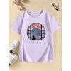 T-shirt Stile Giapponese Fiore con Gatto Manga Bambini T-shirt Bambino Ragazzo Ragazza Estate Primavera Top Casual Tee