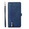 For Xiaomi 14T Case Zipper Pocket 9 Card Slots PU Leather Phone Cover with Wrist Strap