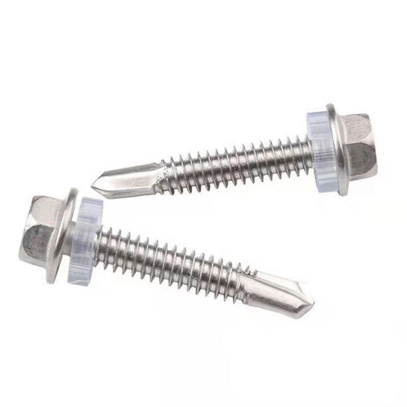 304/410 Stainless Steel Hex Head Self-Drilling Screws with Color Steel Tile Swallow Tail, DIN7504K.