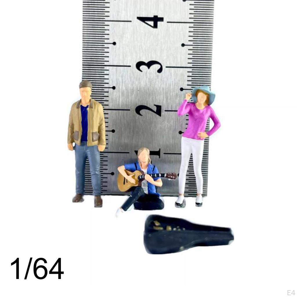 3 kusy 1/64 Figurky lidí Sběratelské předměty Miniaturní dioráma vlak Park Street