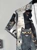 New Men'S Casual 3D Black Base Watercolor Cat Print Shirt