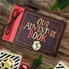 Handcrafted Scrapbook Adventure Book - DIY Lanyard Photo Album Adventure Book Album Paste-Style Creative Vintage Photo Album