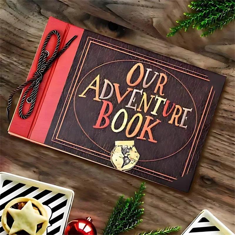 Handcrafted Scrapbook Adventure Book - DIY Lanyard Photo Album Adventure Book Album Paste-Style Creative Vintage Photo Album