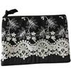 Vivienne Ruan Series Flat Lace Pouch Embroidery Black & Blue Gray 12x18cm WK1750A1