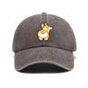Versatile cute little corgi print washed old soft top sunshade baseball cap unisex baseball cap