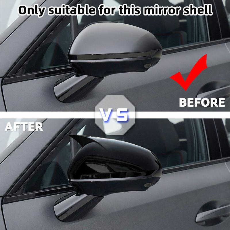 Rearview Side Mirror Cover Wing Cap Car Sticker Exterior Door Rear View Case Trim Carbon/Black For Hyundai Sonata 11th 2025