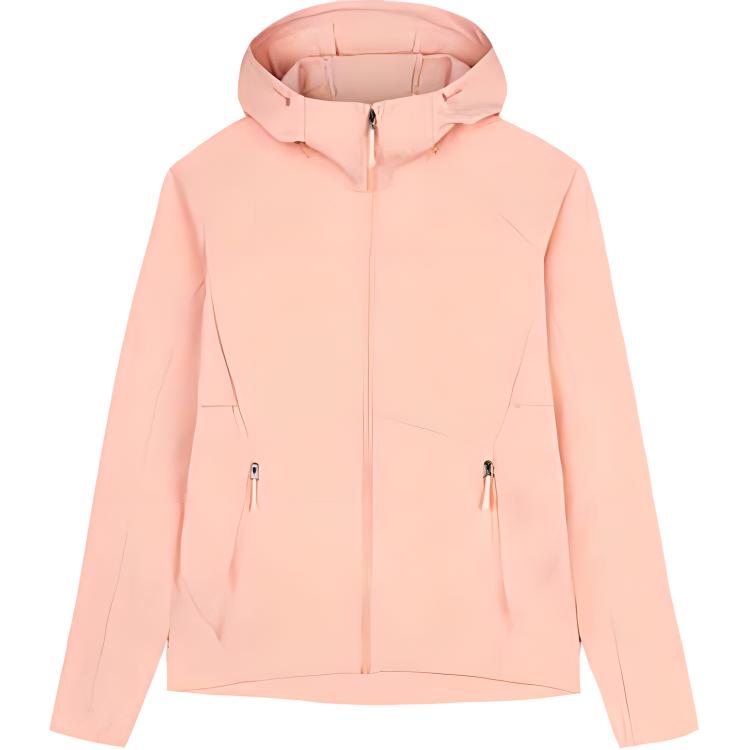 Anta Champion Outdoor Series Solid Color Zipper Hooded Comfortable Breathable Casual Jacket Women jackets Grapefruit-Pink 162440702-2