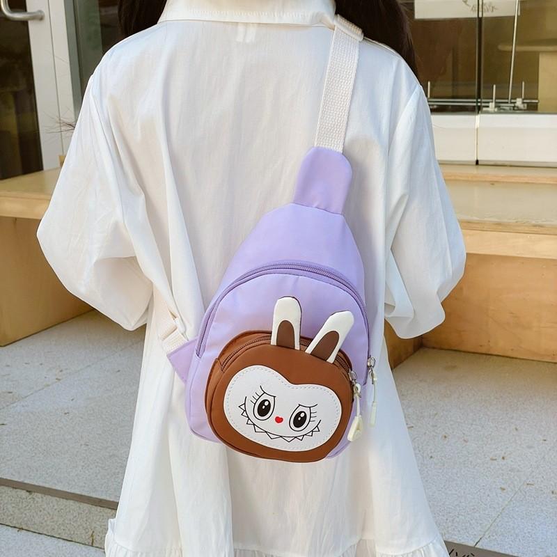 Printed Solid Color Shoulder Crossbody Chest Bag Children Gift Outdoor