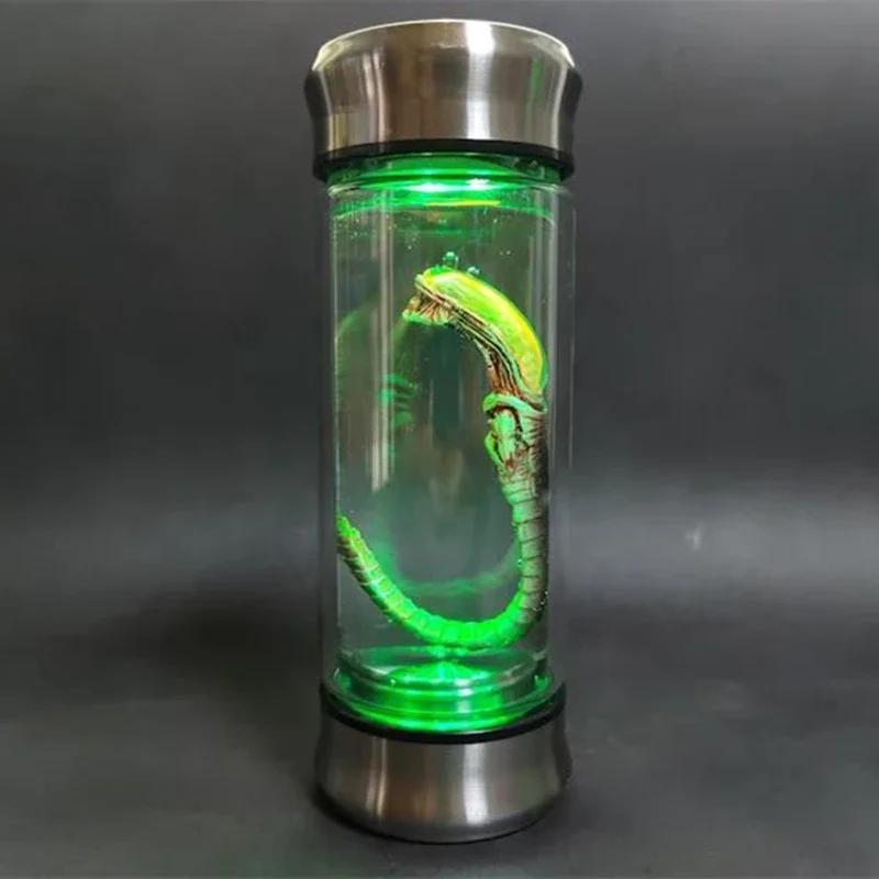 Alien-Themed Specimen Glow Jar - Led Sci-Fi Night Light, Mysterious Creature Glass Container Decor For Home Desktop Collection