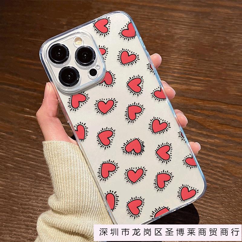 Ins wind love applies to iPhone11/12/13/14/15PRO mobile phone case Apple 16promax protective case
