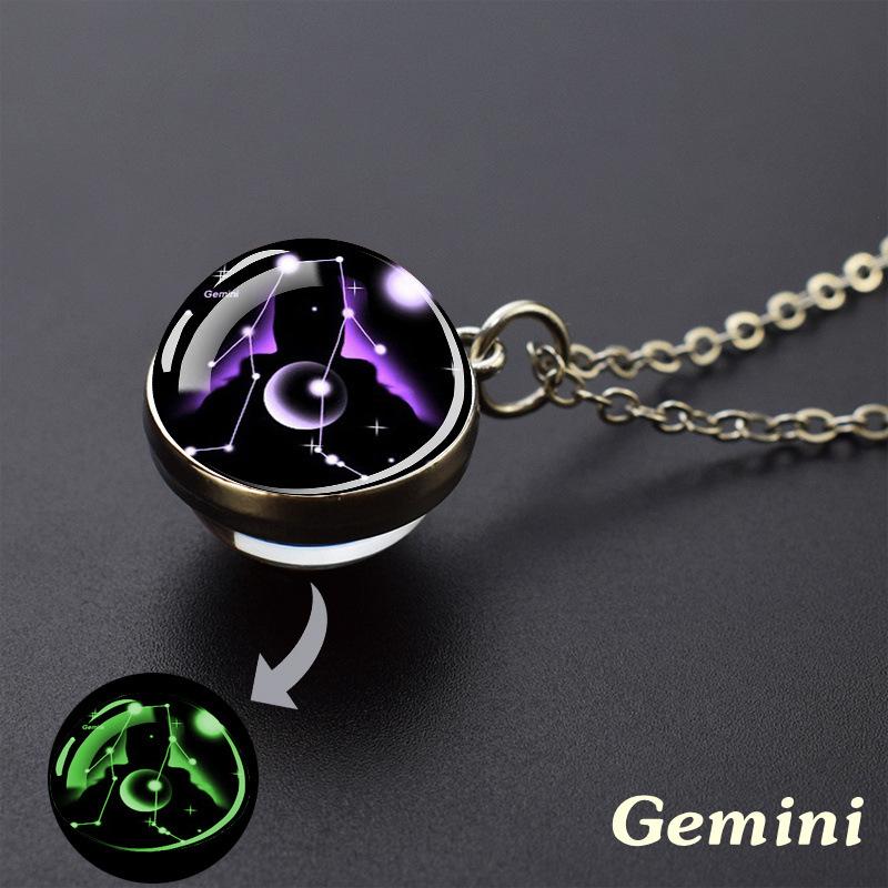 Pendant Luminous Zodiac Signs-star Ball, Stylish Men's Necklace