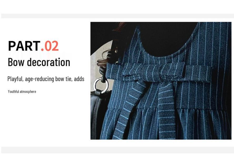 2026 Striped Woolen Maternity Vest Dress & Base Layer Set - Korean Style