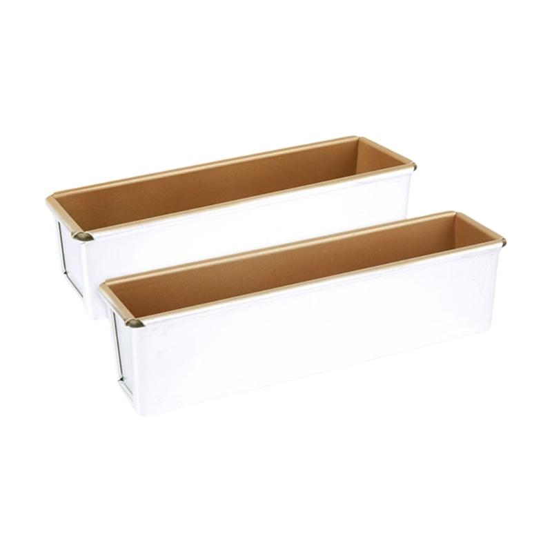 

2pcs Rectangular Cake Baking Pans Aluminum Alloy Even Heat Distribution Bread Tins Nonstick Oven Safe Bakewares 1