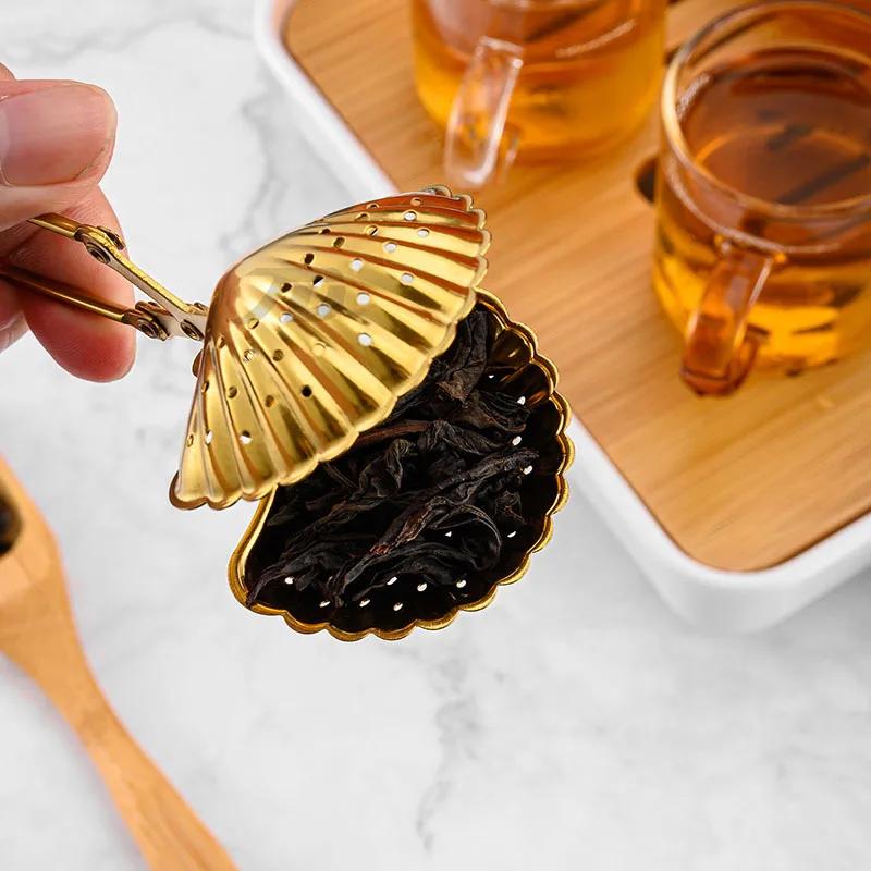 

1PC Stainless Steel Gold Tea Infuser Sphere Mesh Strainer Coffee Diffuser Handle Ball Herb Spice Filter tea bag difusor звезда