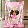Princess In Pink Majesty 2 Theme Blanket Lightweight Warm Flannel Blanket Decorative Throw Blanket for Home Decoration