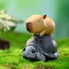 Riding Crocodiles Capybara Figure Toys Riding Bird Stacked Simulation Capibara Model Cute Cartoon Capybara Animals Figures