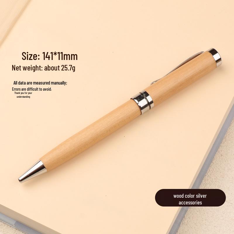 Retro Brass & Wood Twist Ballpoint Pen - Medium Oil for Signature & Business Gifts