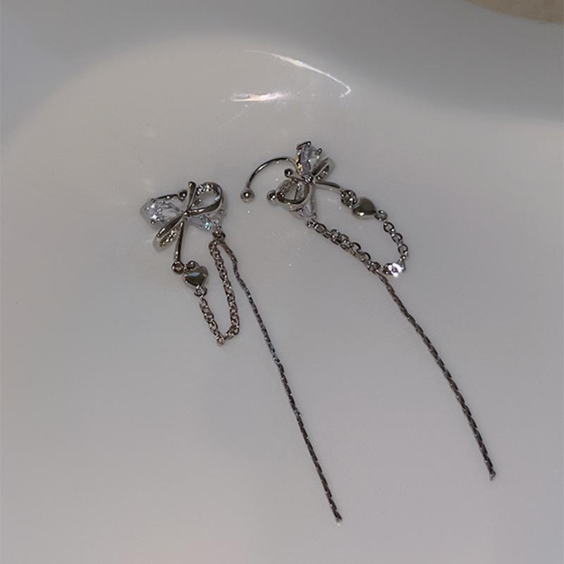 Luxury Bow Tassel No-Piercing Ear Cuff: Chic & Sweet High-End Ear Clip