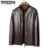 Autumn and Winter Fur As One Men's Leather Jacket Padded and Thickened Motorcycle Leather Jacket Fur Coat Male