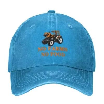 No Farms No Food Sports Denim Cap Adjustable Unisex Plain Baseball Cowboy Snapback Hat