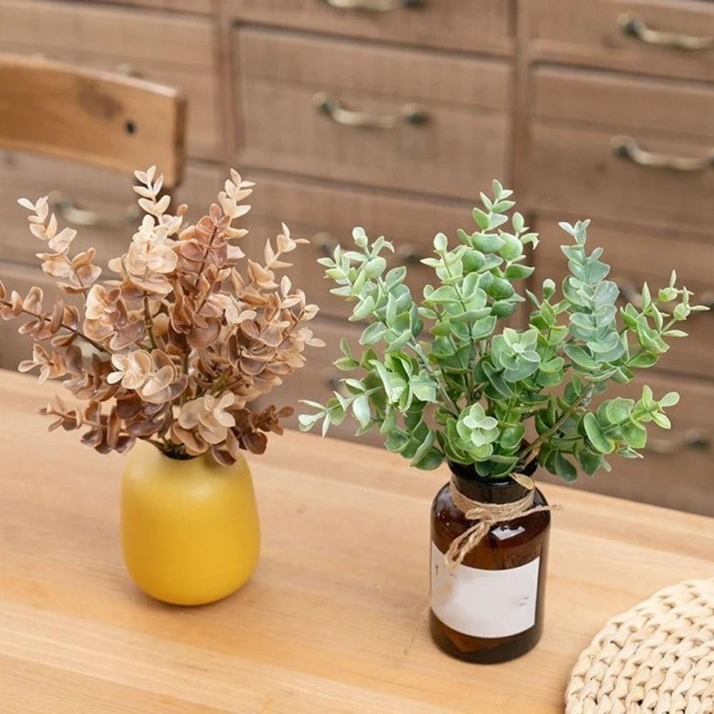 UV Resistant Artificial Eucalyptus Bouquet Lifelike Simulation Green Plants  Home Decoration