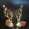 Deer Horns LED Christmas Headband Branch Glowing Hair Clip Funny Christmas Antlers Hairpin  Girl