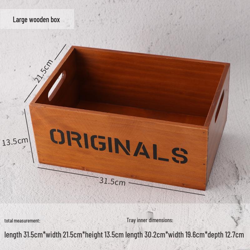 Wooden Desktop Storage Box: Raw Wood Tray & Cosmetics Lipstick Organizer