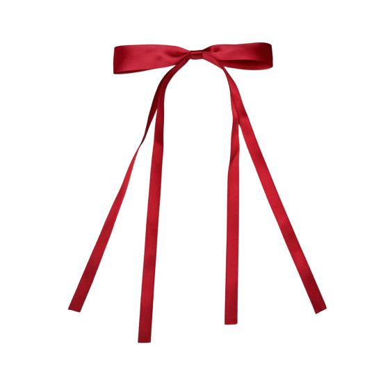 Spinka do włosów dla dziewczynki Długa wstążka Węzeł Dekoracyjna spinka do włosów Dekoracja tylnej części głowy Metalowe szpilki Akcesoria do włosów na Walentynki