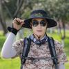 Bucket hat summer sun protection sun hat men's outdoor mountaineering fishing hat face protection neck integrated hat big brim sun hat