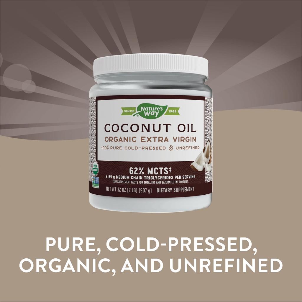 Nature's Way, Organic Coconut Oil, Extra Virgin, 907g (32oz)
