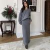  Cross-border European and American Autumn New Fashion Casual Comfortable Simple Top Waist Hip Skirt Women's Clothing