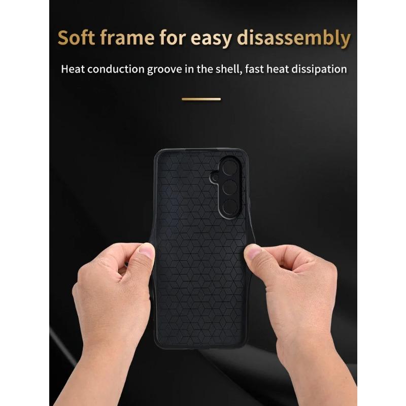 Luxury Soft Leather Business Elite Shockproof CellPhone Cases for Samsung Galaxy M55 Protective Phone Case Protective