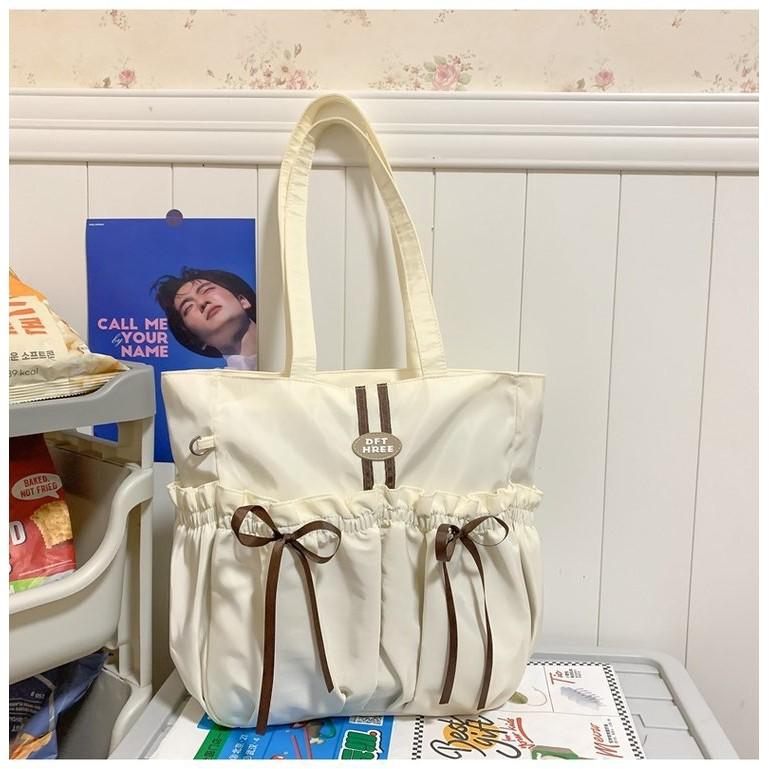 IELGY Korean Version Lazy Style Large-Capacity Handbag One-Shoulder Lightweight Nylon Tote Bag Relaxation No Pendent