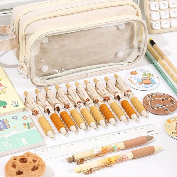 Multi Layered Pencil Case Big Capacity Pencil Pouches Detachable Pen Bag Travel Pencil Organizers Bag for Office School