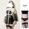 New Sexy Lingerie Europe and America Halloween Cosplay Costume Nun Uuit Leather Suit
