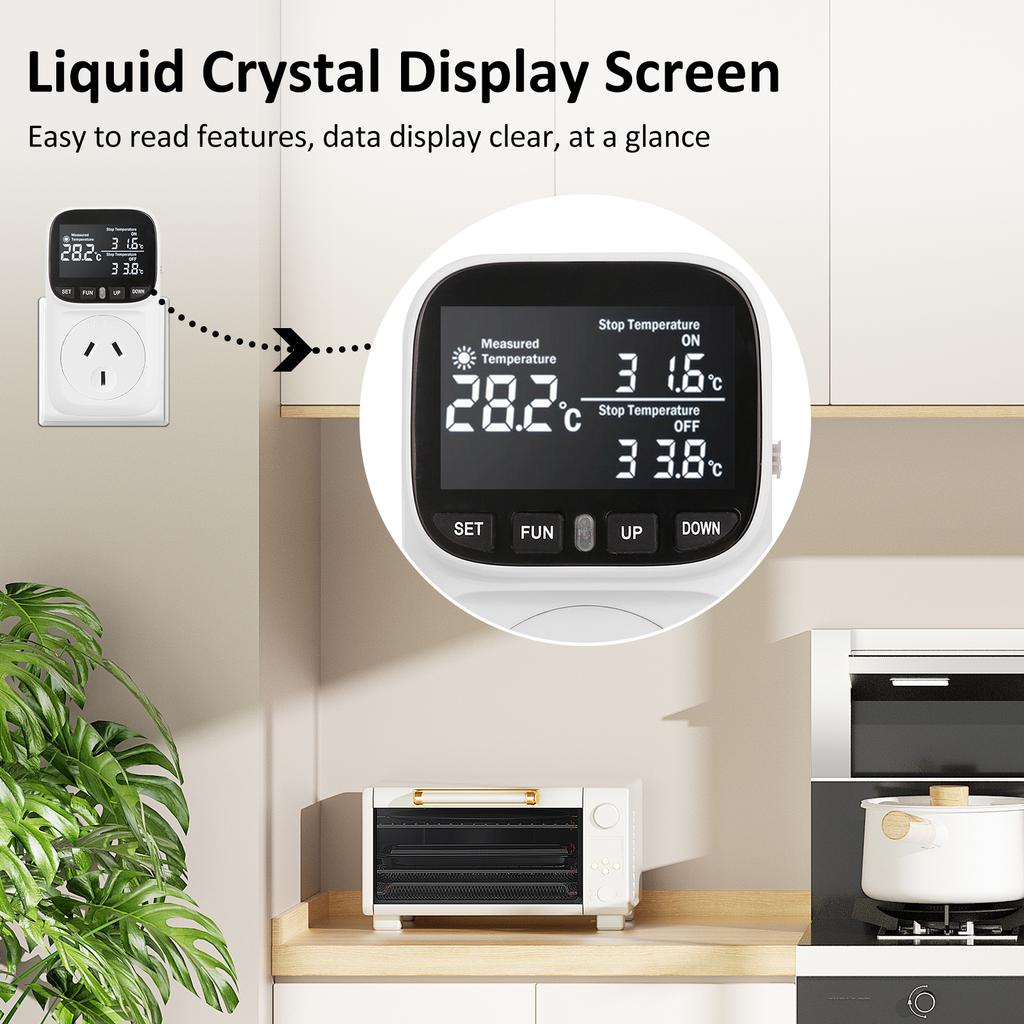 110V 15A Temperature Controller Socket High Precision Digital Display Smart Thermostat Fish Tank Preset Timer Switch