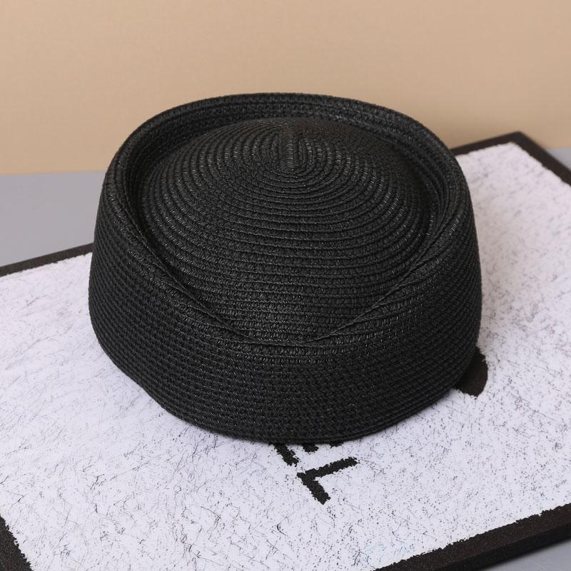 2026 Summer Paper Straw Uniform Party Stewardess Teardrop Hat for Women Hostess Fashion Pillbox Hat Vintage Painter Berets Hat