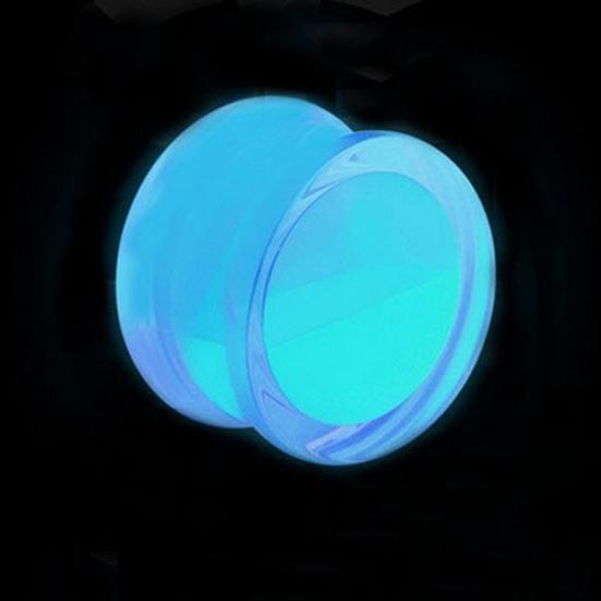 Unisex Glow In the Dark Double Flared Saddle Ear Gauge Plug Body Piercing