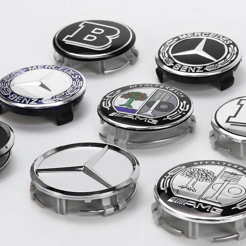 2025 Hot For Mercedes Benz 4PCS 75mm Car Wheel Center Hub Caps Cover for Mercedes Benz B/C/E/S Class A Class C200L GLC GLK CLA W