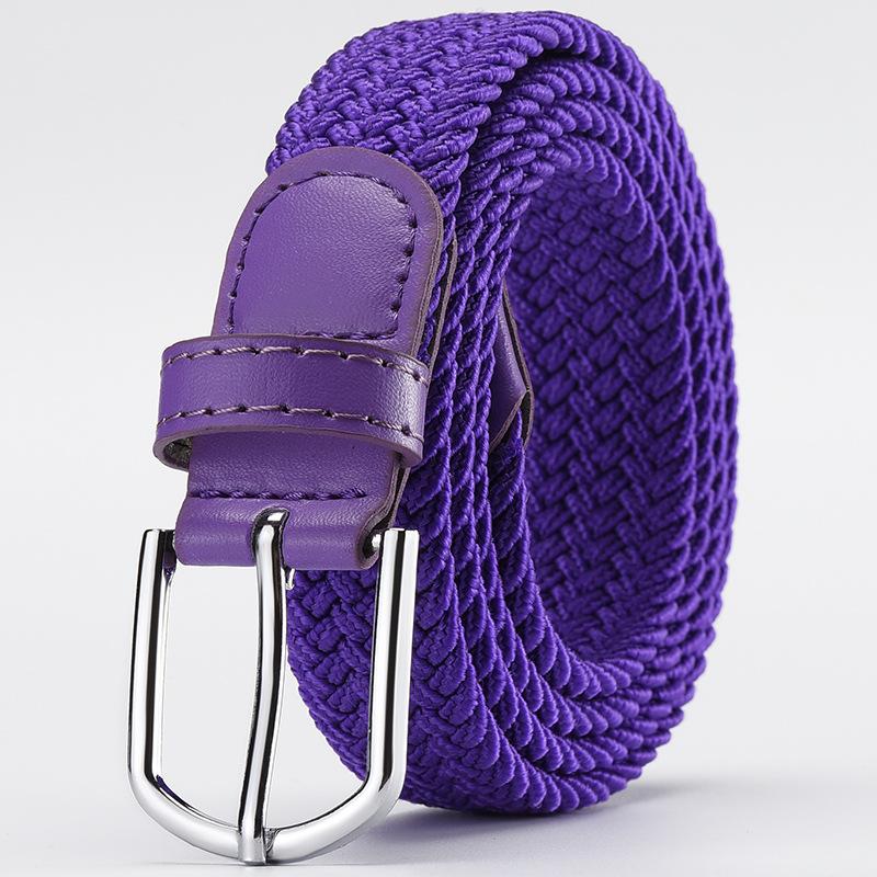 Ceinture Élastique en Toile Colorée Accessoires Décontractés pour Jeans Femmes Ceinture d'Entraînement Extérieur Chasse Boucle à Ardillon en Nylon Ceinture de Taille Homme 105CM violet
