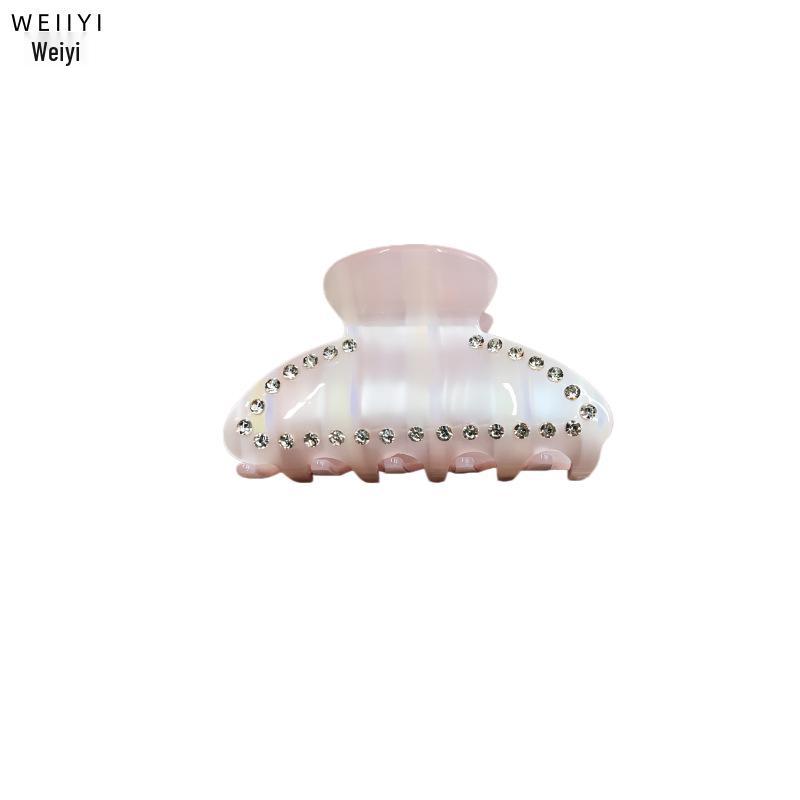 French Rhinestone Acrylic Claw Clip for Women - Elegant Bun and Hair Accessory