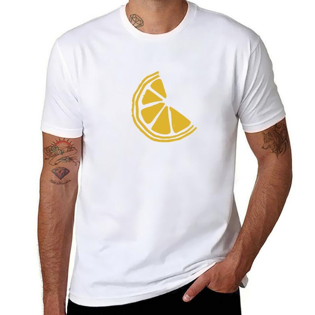 Adorable Lemon Pattern TShirt Basic Solid Color Short Sleeve Cotton Top