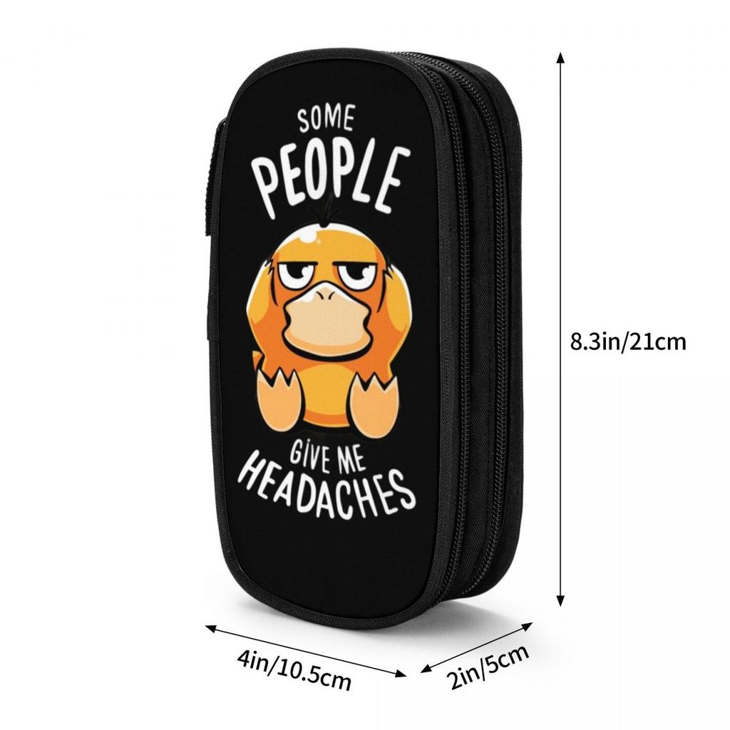 Fashion Psyduck Manga Pencil Cases Pokemoned Pencilcases Pen for Girls Boys Large Storage Bag Students School Zipper Stationery