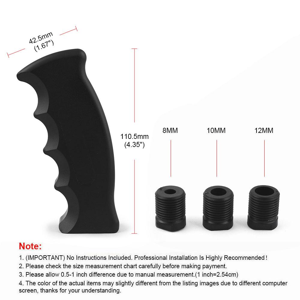 Racerbil Växelspaksknopp Växelspakskit Aluminium Böjt handtag Växelhuvud Med 8,10,12MM Adaptrar För Manuell Växellåda