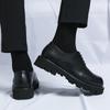 Fashion Lacquer Leather Square Toe Men's Leather Shoes Classic Black Trendy Design Party Outdoor Leisure Business Office Men's Shoes