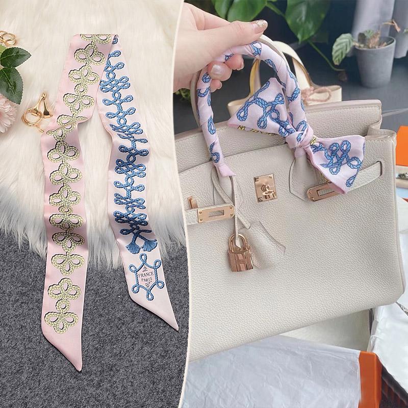 2024 Trendy Silk-Style Scarf Handle Wrap for Bags