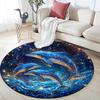 Dolphins Round Area Rug,Carpet Rug for Living Room Bedroom Sofa Playroom Decor,Non-slip Floor Mat