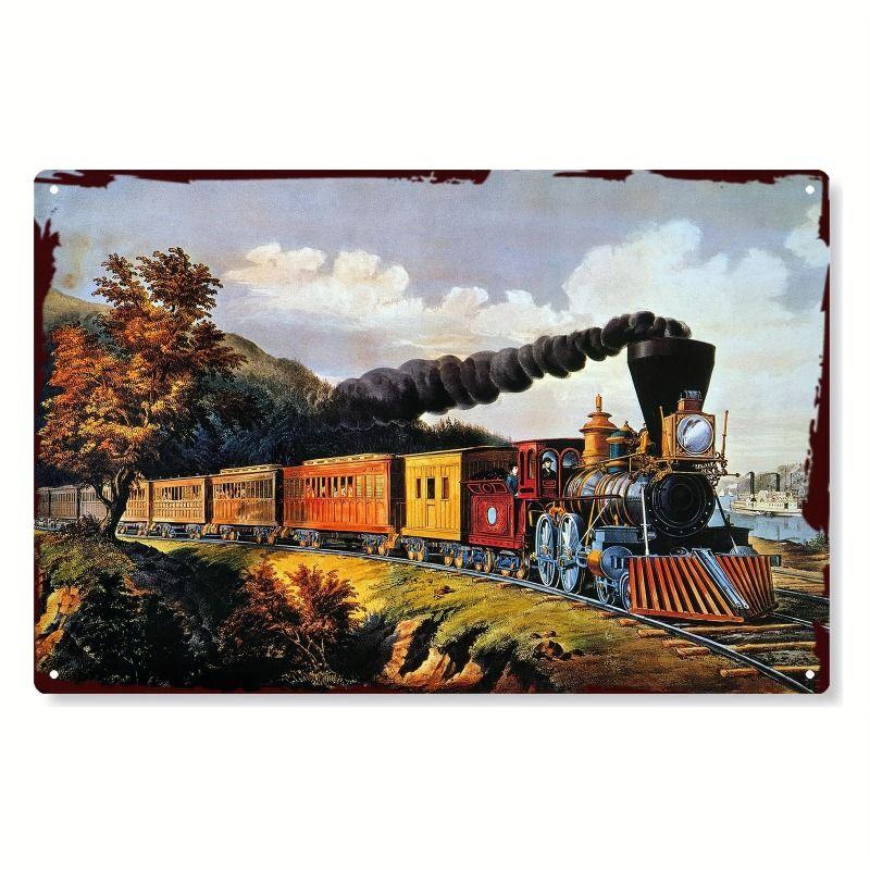 Vintage Metal Tin Sign Road Trip Motel Wall Art Garage Man Cave Decor Retro