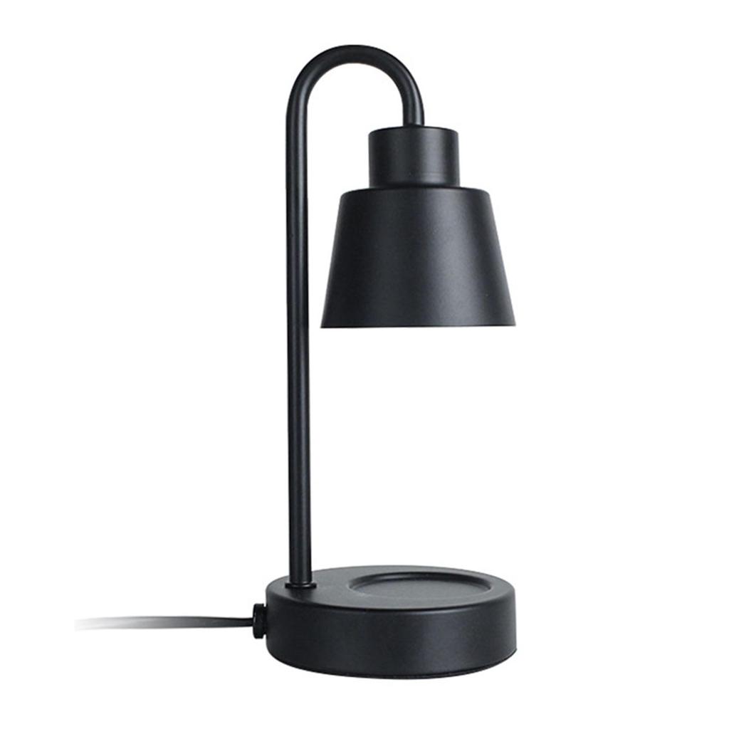 Lámpara de mesa con calentador de velas para decoración del hogar, dormitorio, color negro